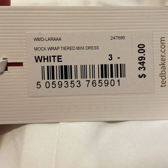Ted Baker Laraaa Mock Wrap Tiered Mini Dress in White - Picture 7 of 9